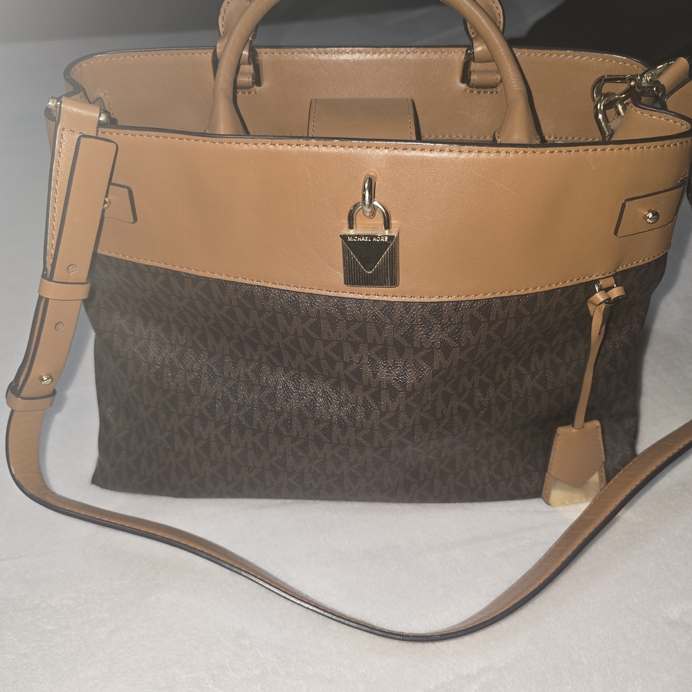 Michael Kors Tan and Brown Satchel